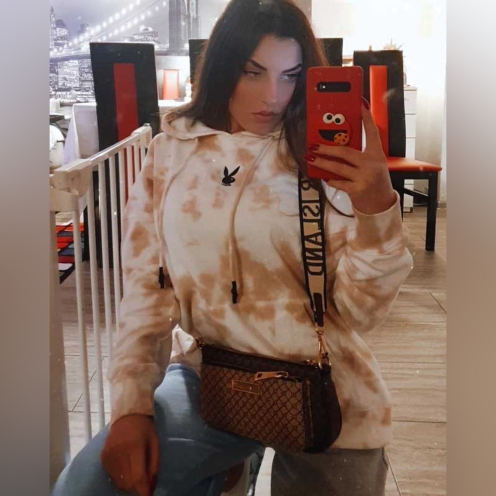 Playboy X Missguided Stone Tie Dye Pullover Hoodie